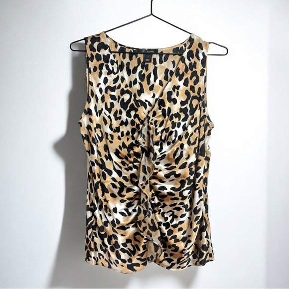 St. John Tops - St. John Silk Animal Print Sleeveless Blouse
